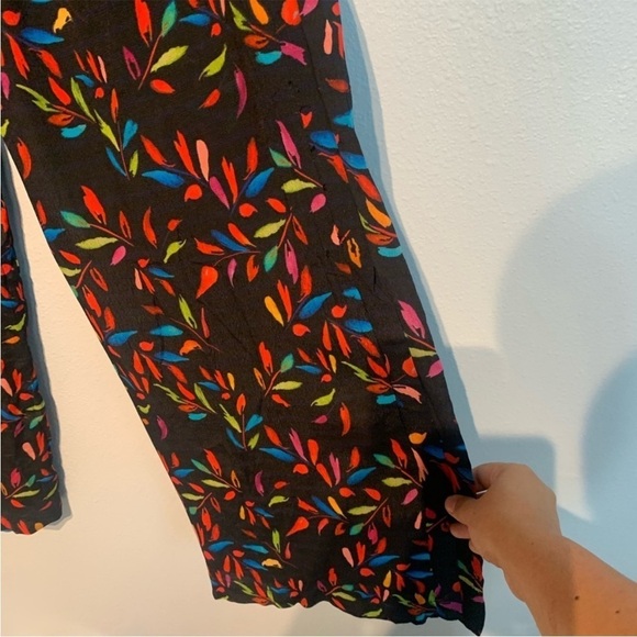 Anthropologie Blnk Delos Wide Leg Pant Black Colorful Pockets Sz XS - Picture 8 of 10